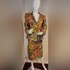 Vintage George Simomton Sax Fifth Avenue two-piece suit. Size 14